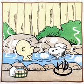 PEANUTS Snoopy 史努比 Everyday 毛巾手帕日式圖案 溫泉 米色